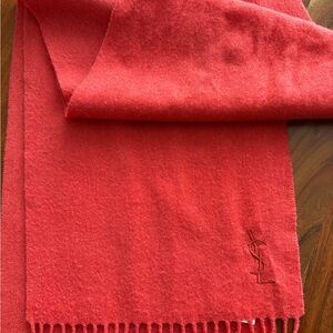 Authentic Yves Saint Laurent Red Scarf